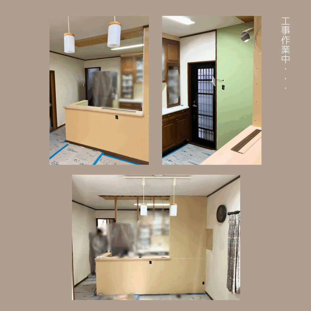 【ロクマチリノベ】M様邸:キッチン交換・腰壁造作&クロスの貼り換え
